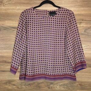 Size small red and blue print blouse!